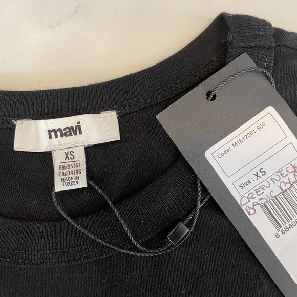 Mavi Short Slv Crew Neck M1612281-900 100% Cotton Tee Black Sz XS - Picture 5 of 7